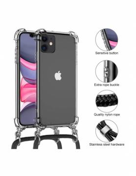 Obastyle IPHONE 16 PLUS COVER MORBIDA TRASPARENTE CON LACCIO DA COLLO